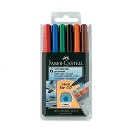 Faber Castell 6'lı  Permanent  Cd Kalemi