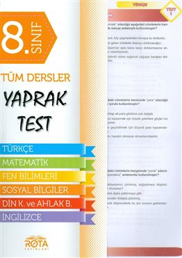 8.SINIF ROTA YAYINLARI TÜM DERSLER YAPRAK TEST