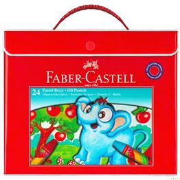 FABER CASTELL 24'LÜ PASTEL BOYA PLASTİK ÇANTALI